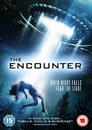 DVD cover for "The Encounter" depicting a falling figure and bright light.