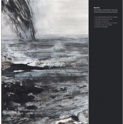 "Vinyl album cover with abstract black, white, and gray painting and track listing."