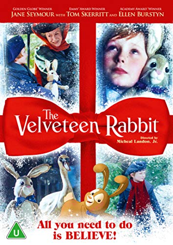 DVD cover for The Velveteen Rabbit featuring children, a toy rabbit, and a swan.