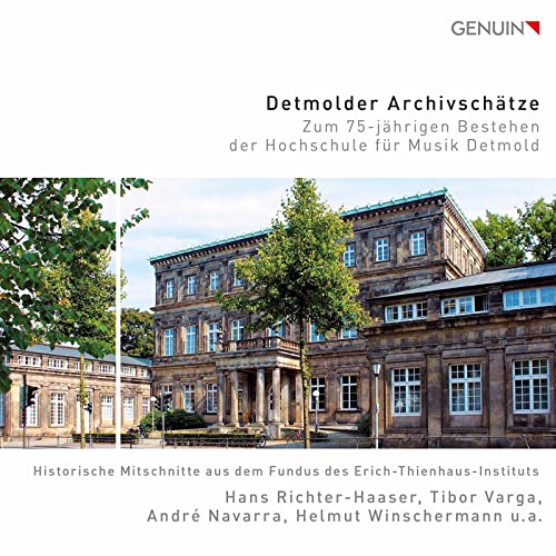 CD cover featuring a stately building with trees, titled "Detmolder Archivschatze".