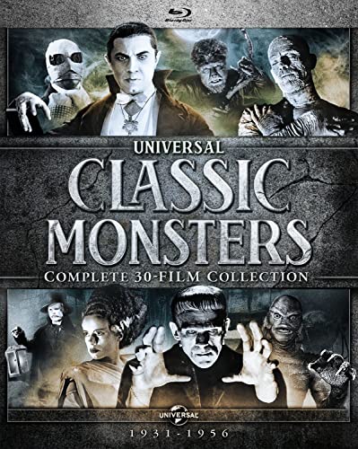 Blu-ray cover for "Universal Classic Monsters" featuring iconic horror characters.