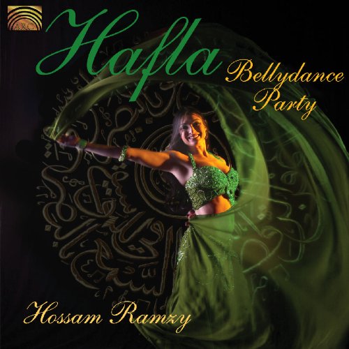 "CD cover featuring a belly dancer in green costume against a dark background."