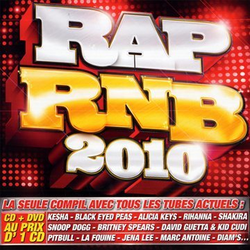 CD cover for “Rap & R’n’B 2010” compilation, featuring gold lettering.