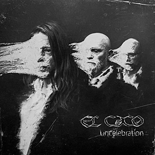 Black and white album cover featuring three distorted, obscured faces.