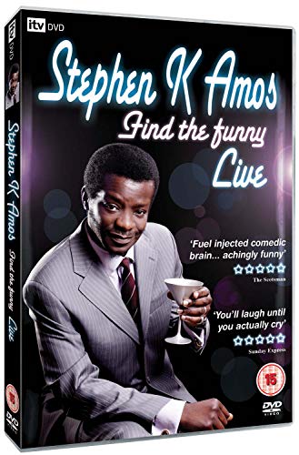 DVD case with comedian Stephen K Amos holding a martini glass, against a black background.