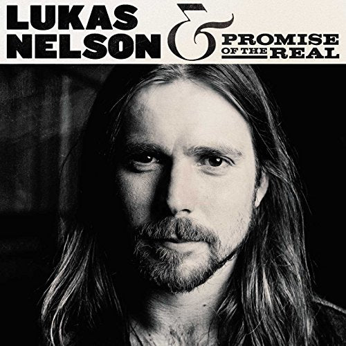 Black and white album cover featuring Lukas Nelson with long hair.