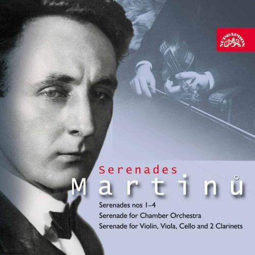 CD cover with a man's portrait and a violinist, titled "Serenades Martinu".