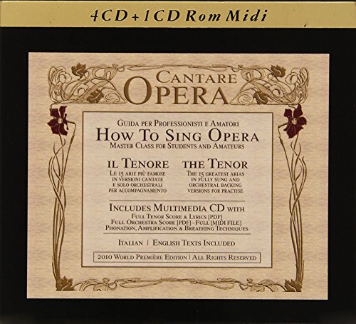"CD case cover with ornate design and text about opera singing master class."