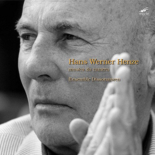 Close-up portrait of composer Hans Werner Henze, CD cover art.