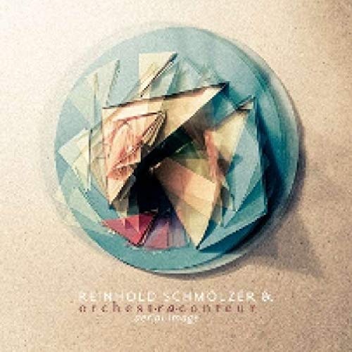 Abstract geometric design on a CD case, with text at the bottom.
