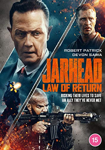DVD cover art for Jarhead Law of Return featuring three men and combat imagery.