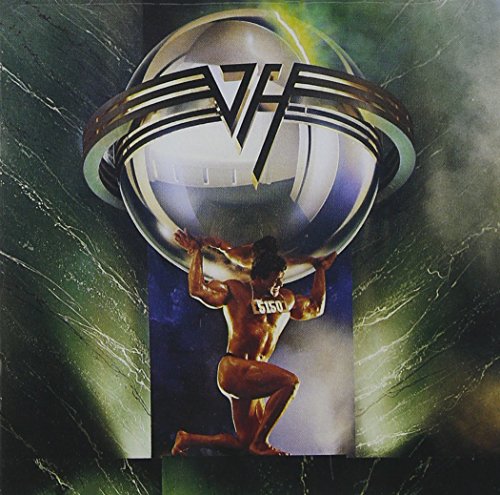 Van Halen album cover featuring a man holding a metallic orb with 'VH' logo.
