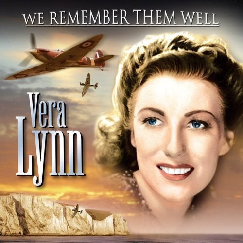 Vera Lynn's album cover featuring her portrait and vintage planes against a cliffside.