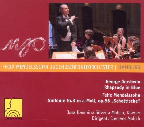 Red CD cover with white text and a photo of a conductor leading an orchestra.