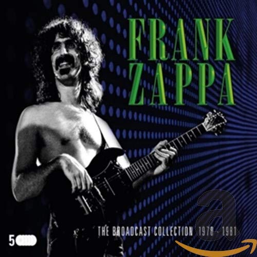 Frank Zappa album cover featuring a black and white portrait with green text.