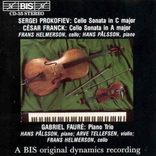 CD cover featuring a violin, cello, and piano on green fabric.