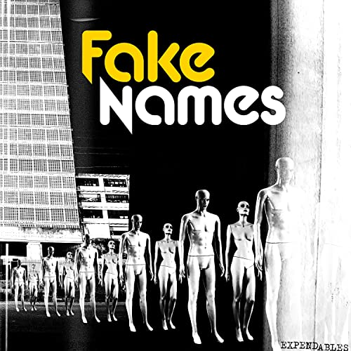Vinyl album cover for “Fake Names - Expendables” with mannequin figures.