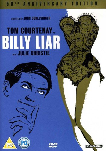 “Billy Liar” DVD cover featuring Tom Courtenay and illustrated figures.