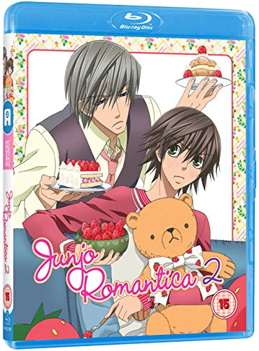 Blue bluray case with anime cover art featuring two men and a teddy bear.