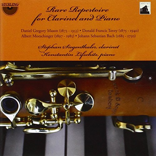 CD cover: clarinet keys over piano keys, orange background, text details.