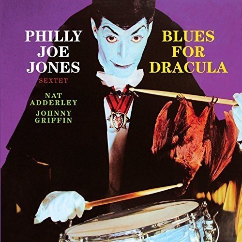 CD cover: Dracula-like figure playing drums, text “Blues For Dracula”.