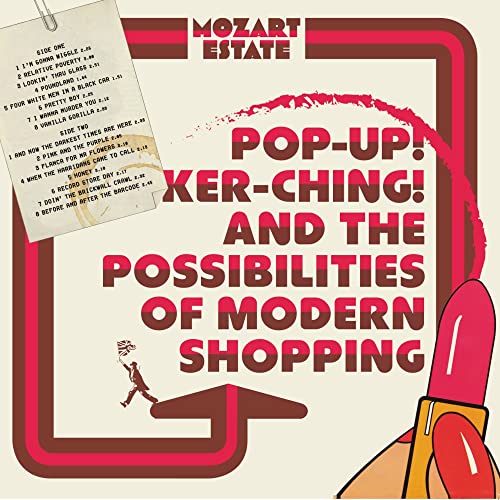 CD cover for "Mozart Estate - Pop-Up!", featuring retro typography and a silhouette.