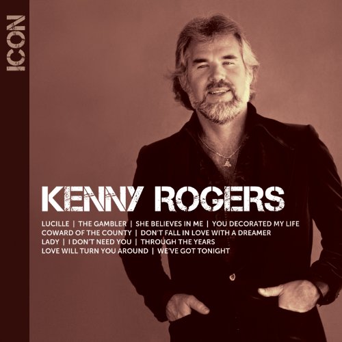 CD cover for Kenny Rogers’ “Icon” album, featuring his portrait.