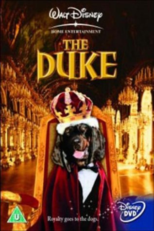 "DVD cover featuring a dog dressed as royalty sitting on a throne."