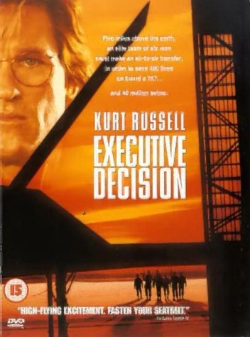 DVD cover for "Executive Decision" featuring Kurt Russell and an airplane.