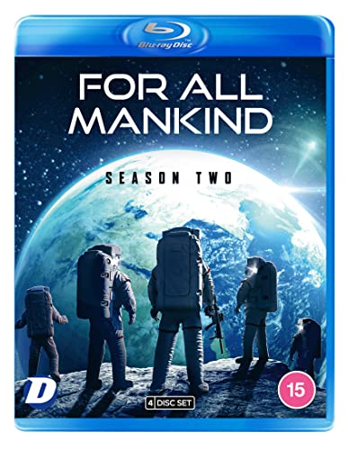 Blu-ray cover for For All Mankind Season Two showing astronauts on a lunar surface.