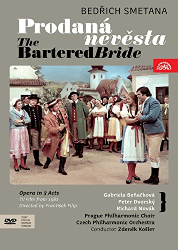 DVD cover for "The Bartered Bride" opera film, featuring a village scene.