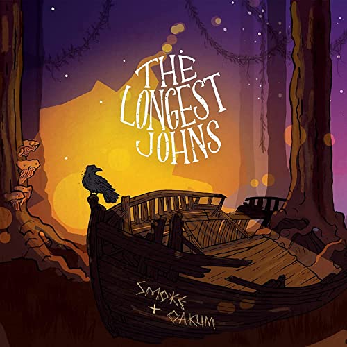Album cover for The Longest Johns’ “Smoke & Oakum” featuring a shipwreck and raven.