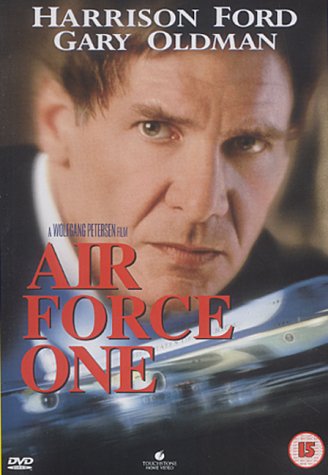 DVD cover for "Air Force One" featuring Harrison Ford’s portrait.