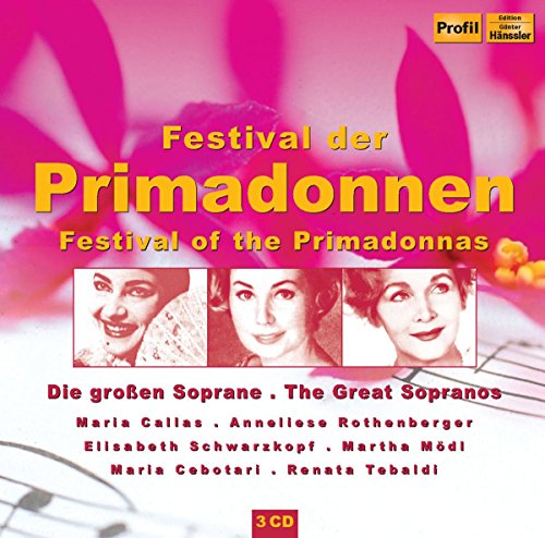 CD cover for "Festival of the Primadonnas" featuring portraits of opera singers.