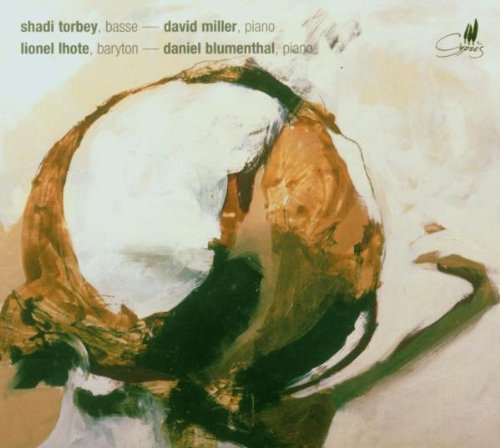 "Album cover with abstract painting in shades of brown, black, and white."