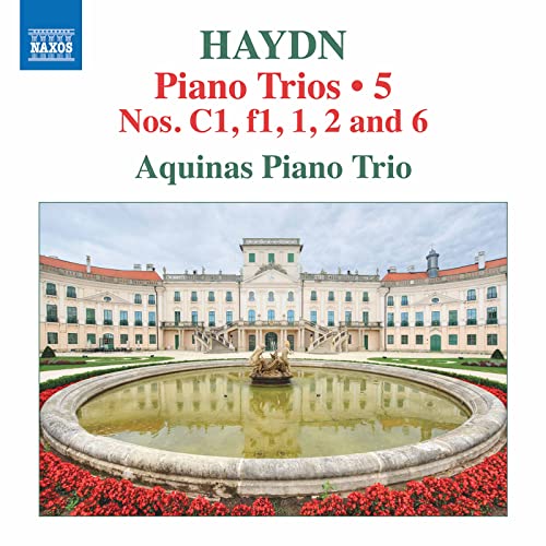 CD cover for Haydn piano trios featuring a palace and fountain.