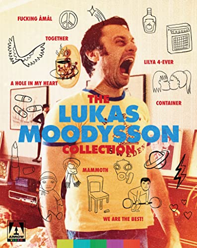 Blu-ray cover for Lukas Moodysson Collection featuring a screaming man and doodles.