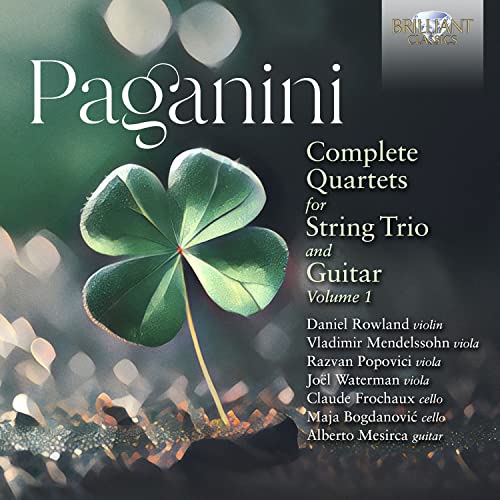 CD cover for Paganini's Complete Quartets, featuring a clover.