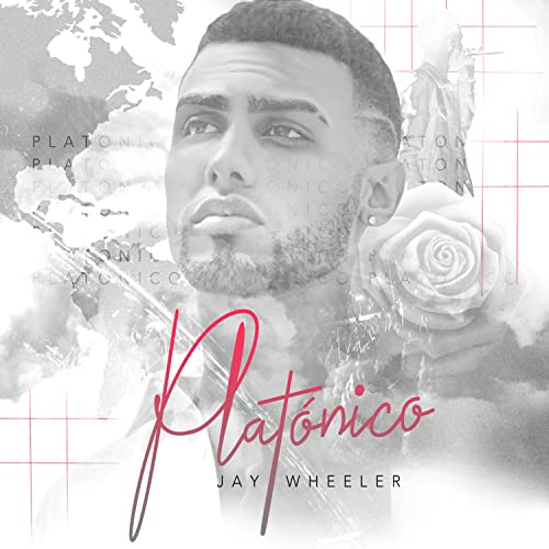 Album cover for Jay Wheeler’s “Platónico” featuring a portrait and rose.