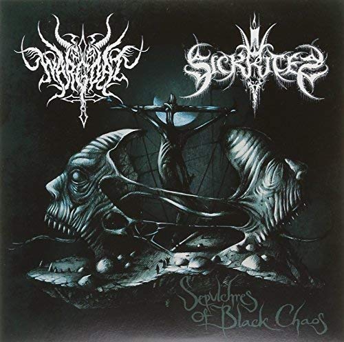 Dark album cover featuring a skeletal head with a ship illustration.