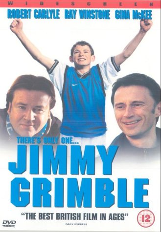 DVD cover for "There's Only One Jimmy Grimble" featuring three men.