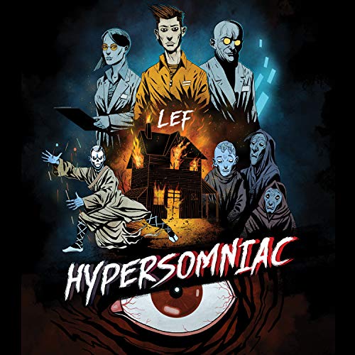 CD cover for Lef’s “Hypersomniac” featuring illustrated figures and a burning house.