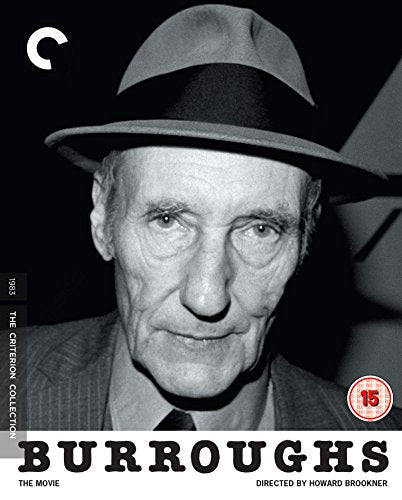 Black and white portrait of William S. Burroughs on a Blu-ray cover.