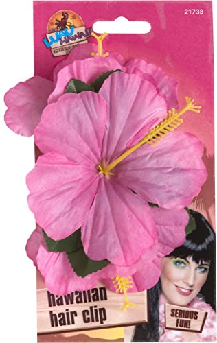Smiffys Hawaiian Flower Hair Clip - Pink