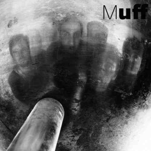 "Muff" CD cover featuring a black and white image of blurred faces.