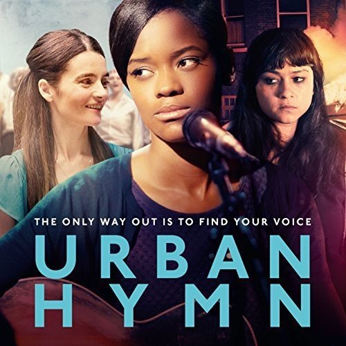 "Movie poster for 'Urban Hymn' featuring three women, one holding a microphone."