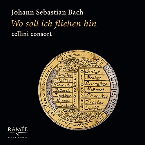 A CD cover with a black background, featuring a gold, ornate, circular design.