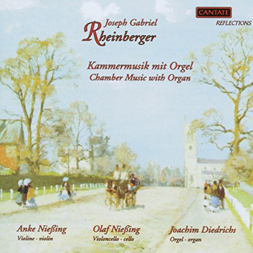 "Album cover with a watercolor painting of a serene landscape with people and horses."