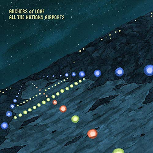 Album cover for Archers of Loaf’s “All the Nation’s Airports,” illustrated landscape.