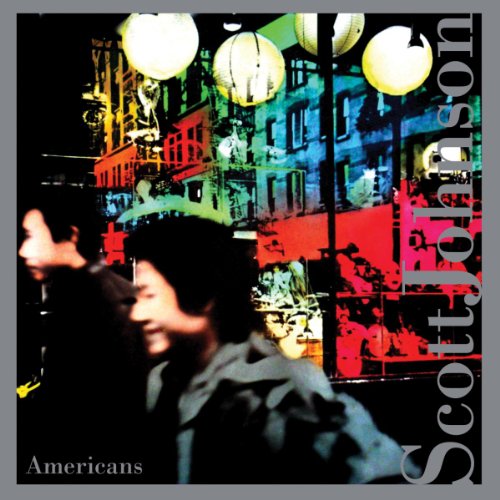 CD cover for Scott Johnson’s “Americans” featuring blurred figures and city lights.
